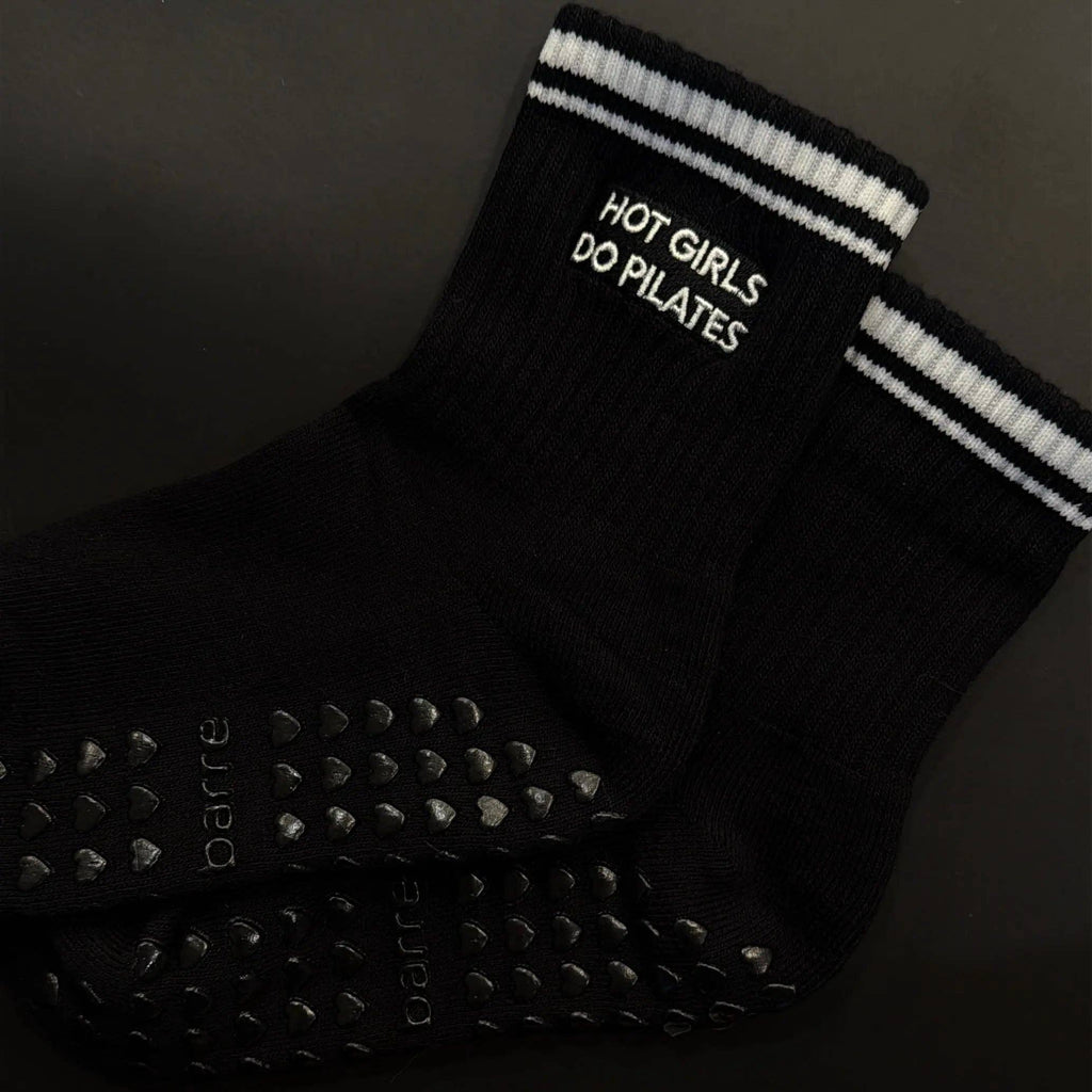Hot Girls Do Pilates Grip Socks - Black