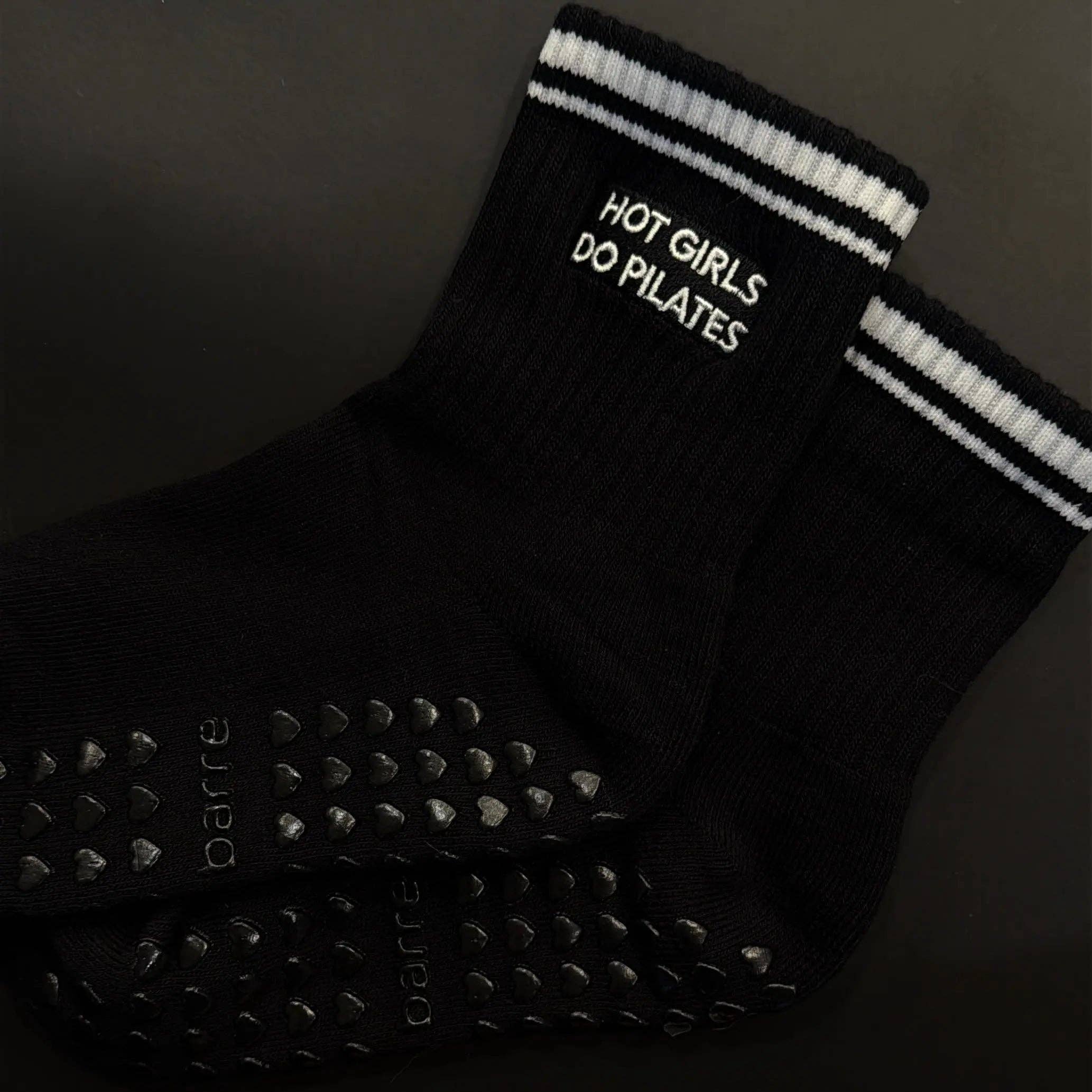 Hot Girls Do Pilates Grip Socks - Black