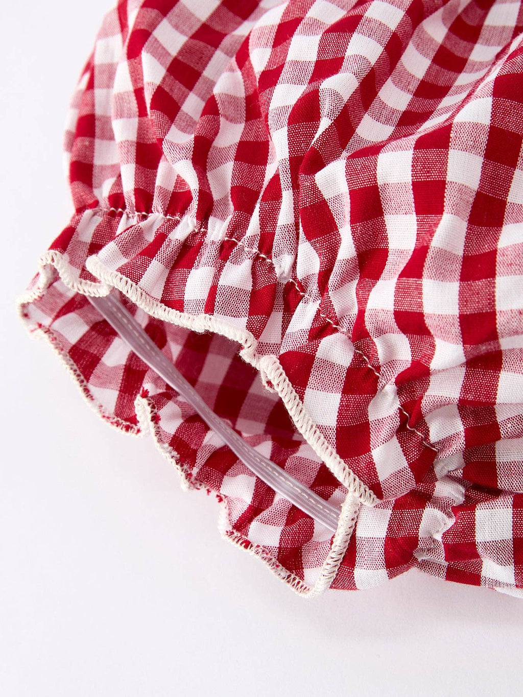 Christmas Tree Embroidery Red Gingham Set