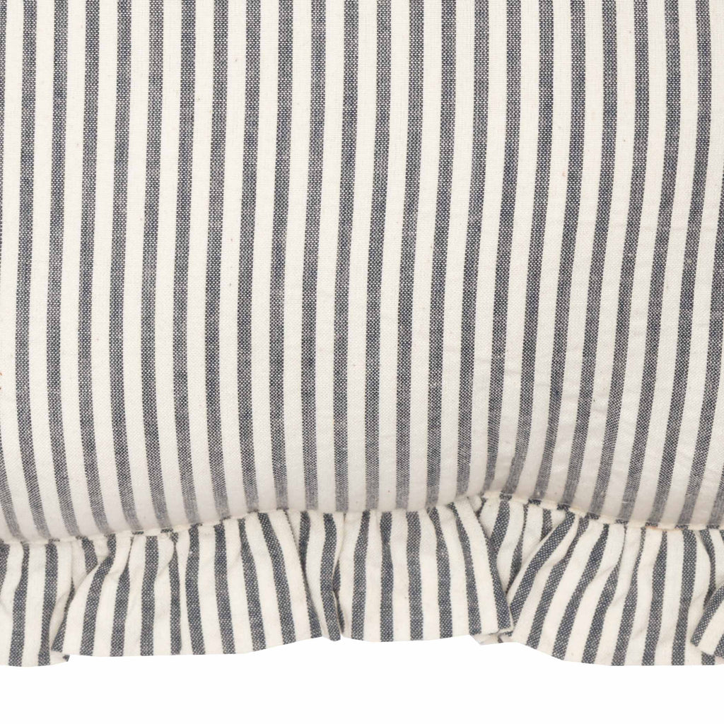Hatteras Seersucker Blue Ticking Stripe Fabric Pillow 12x12