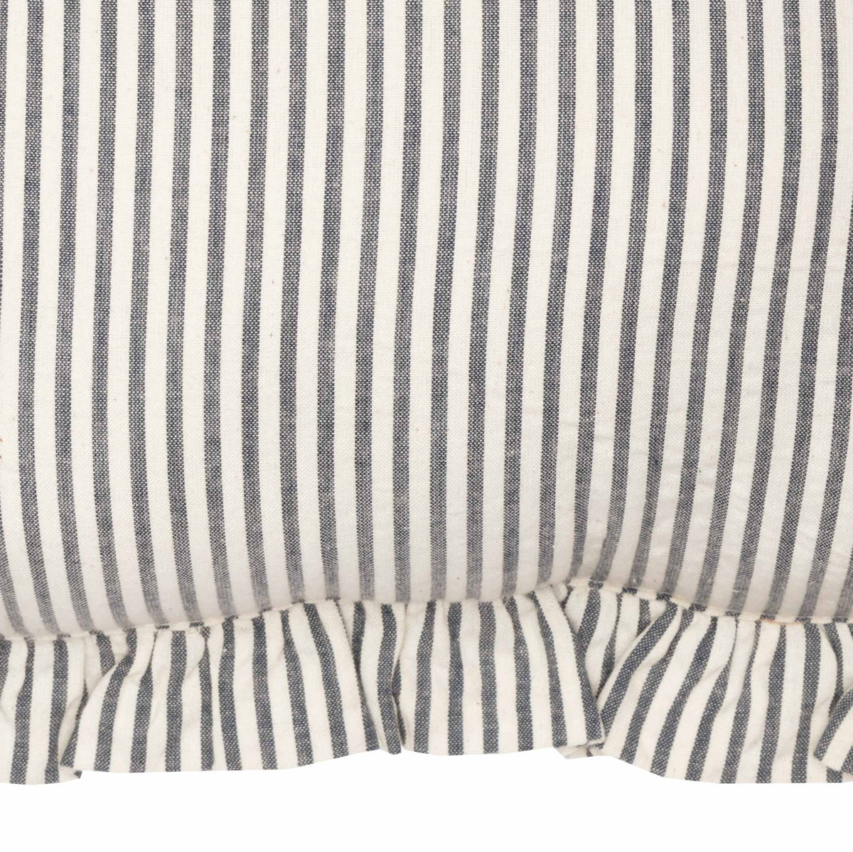 Hatteras Seersucker Blue Ticking Stripe Fabric Pillow 12x12