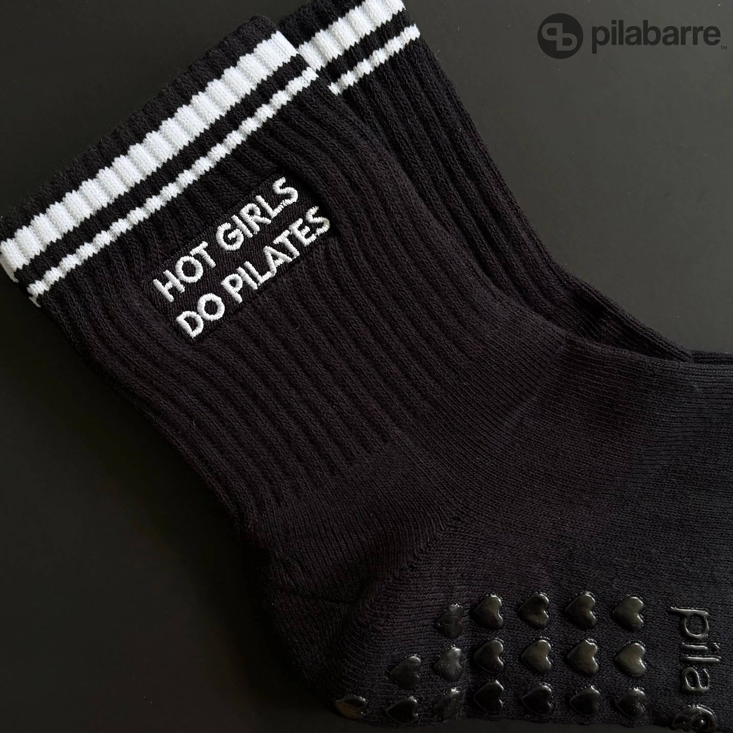 Hot Girls Do Pilates Grip Socks - Black