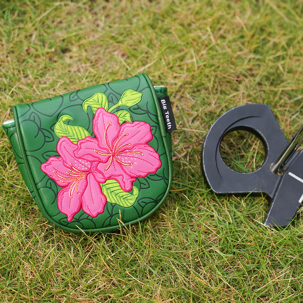 Dark Green Azaleas Putter Blade Mallet DF3 Golf Head Cover