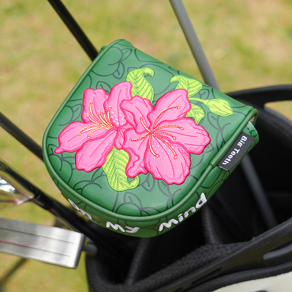 Dark Green Azaleas Putter Blade Mallet DF3 Golf Head Cover