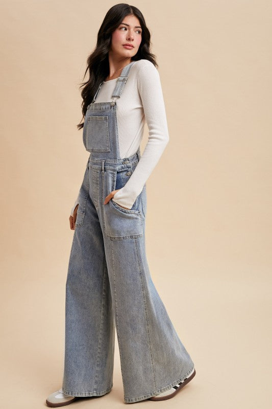 Dreamy Wide Leg Demin Overalls