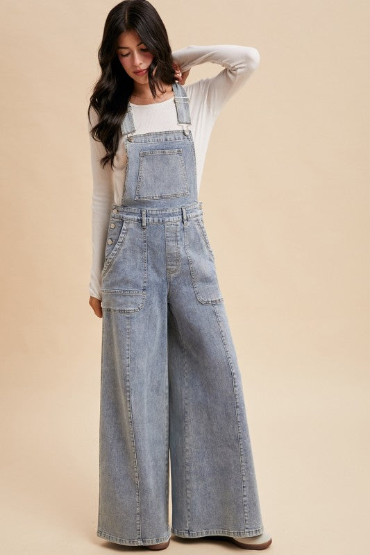 Dreamy Wide Leg Demin Overalls