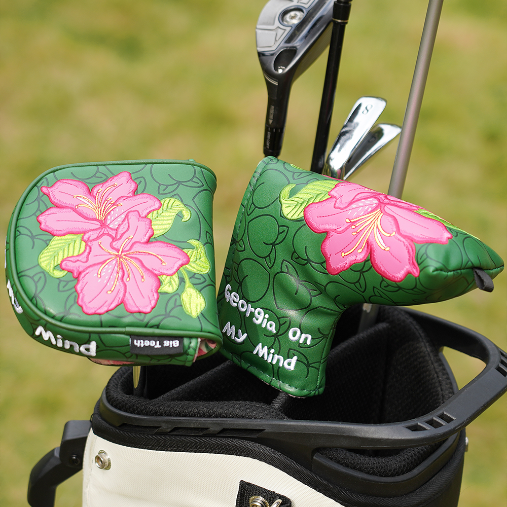 Dark Green Azaleas Putter Blade Mallet DF3 Golf Head Cover