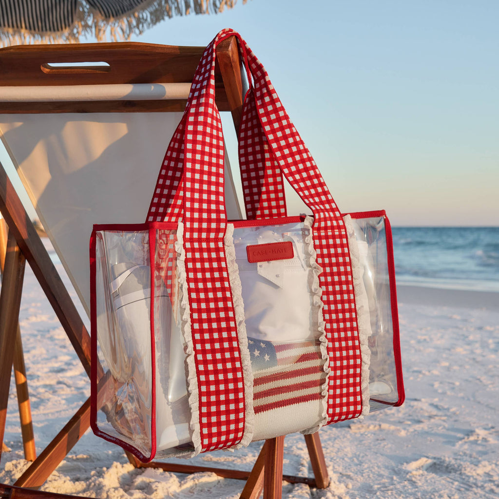 Cherry Gingham Jelly Tote Bag