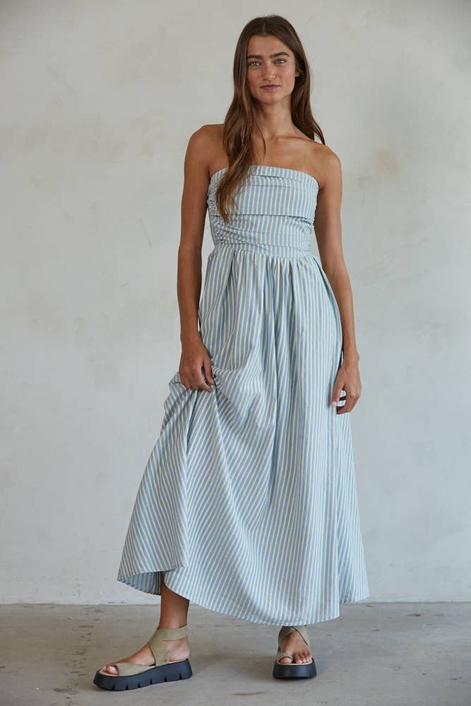 Stacy Striped Strapless Maxi Dress