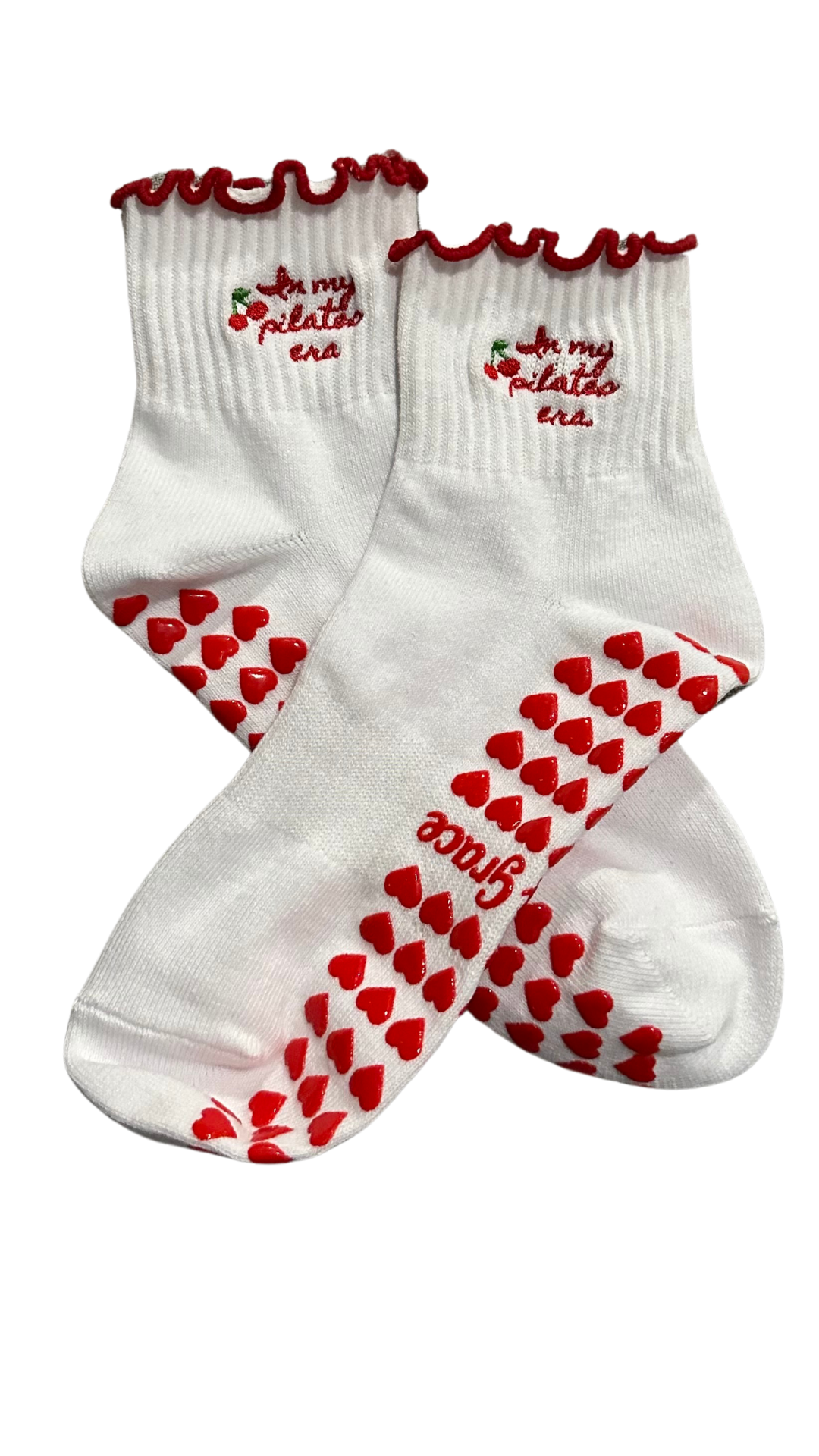 Red Heart In My Pilates Grip Socks