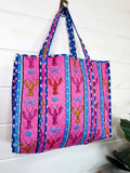 Quilted Pink Lobster Tote Bag