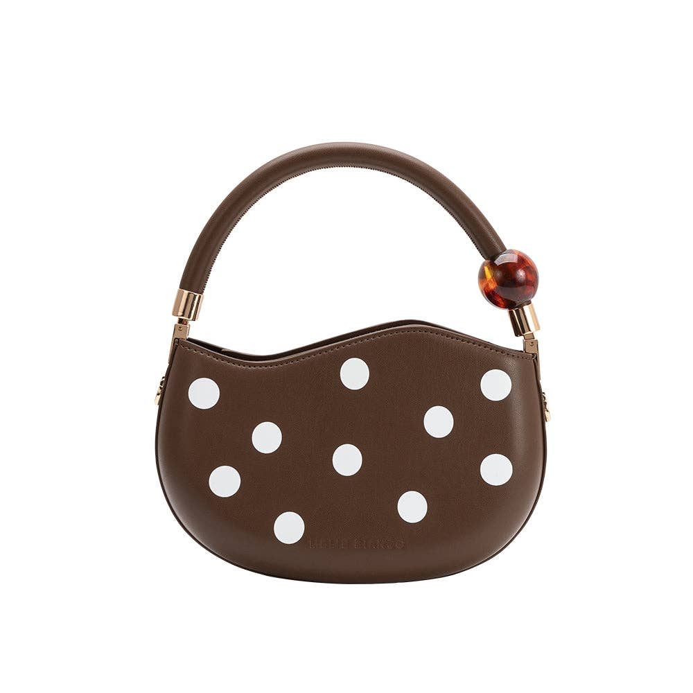 Jessie Chocolate Polka Dot HandBag