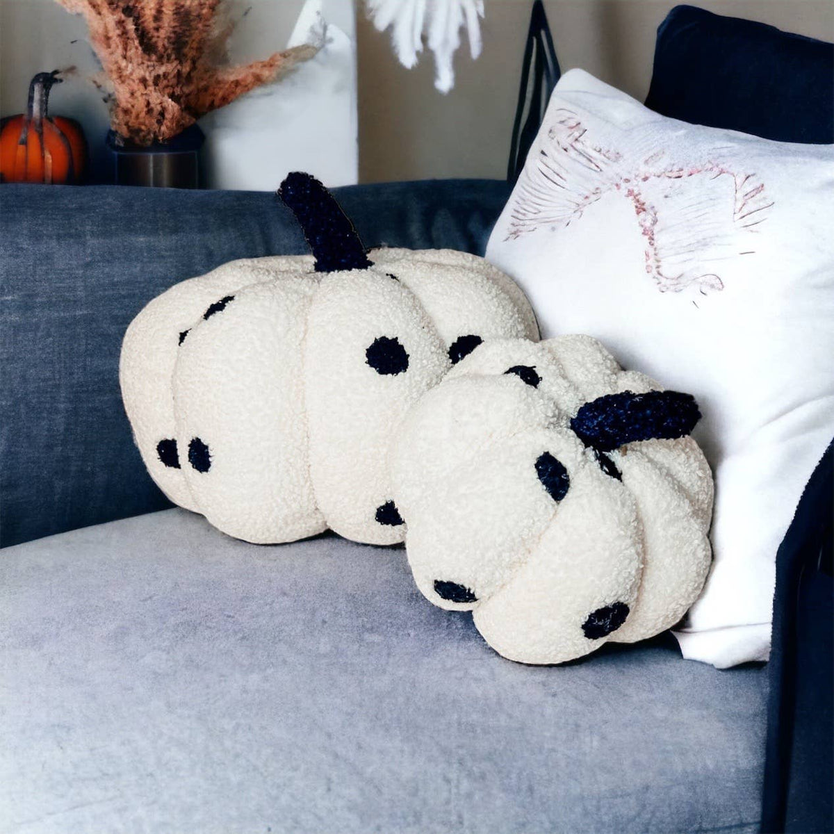 Black and White Polka Dot Fall Pumpkins