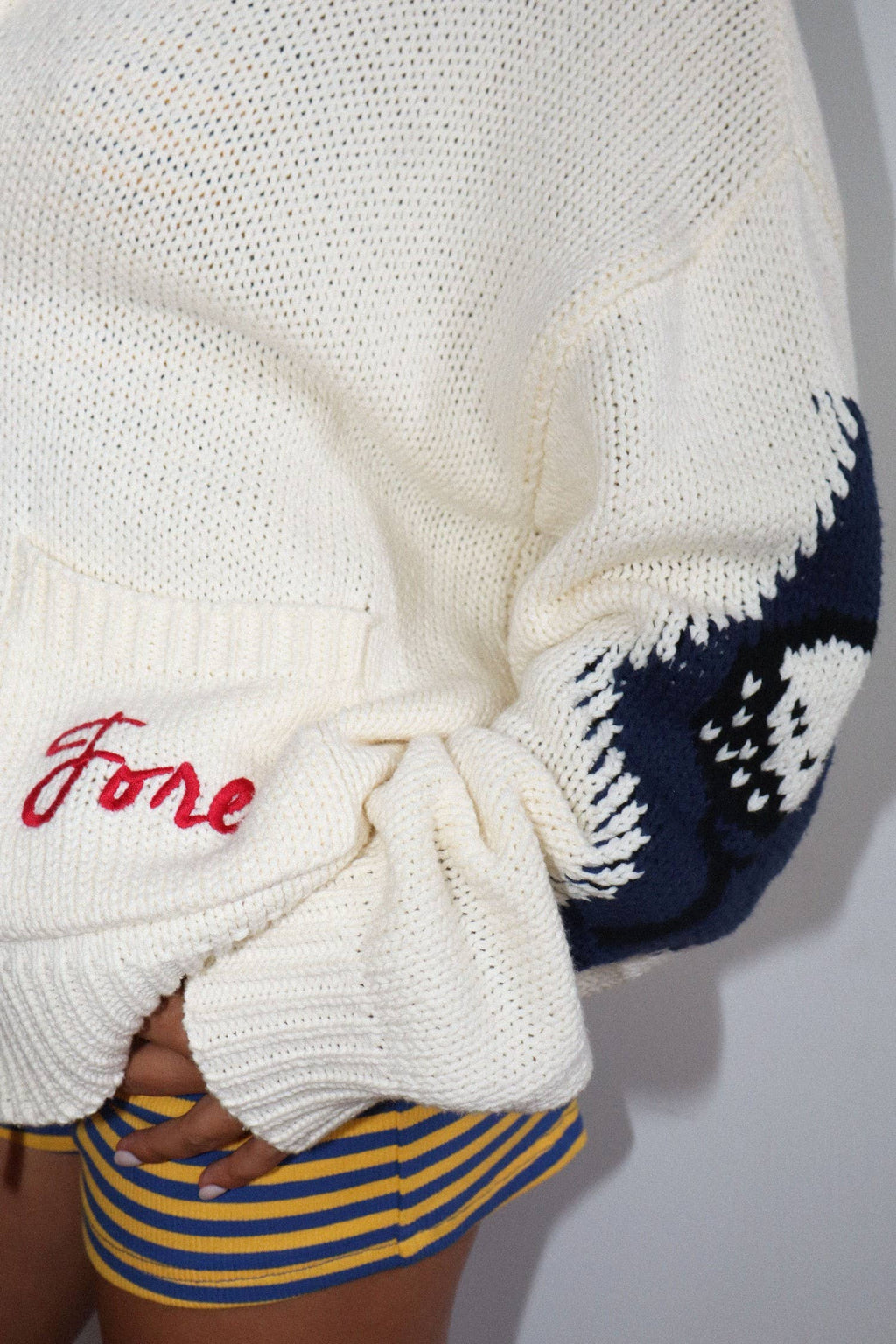 Golf Intarsia Zip Sweater