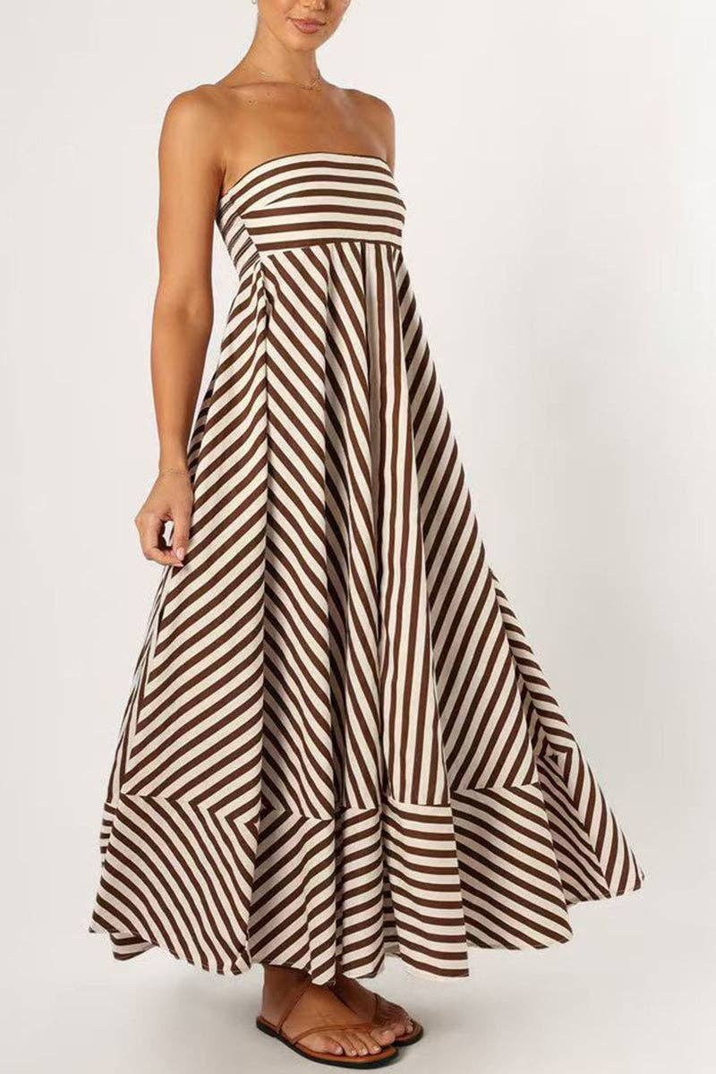 Stacy Strapless Striped Maxi Dress