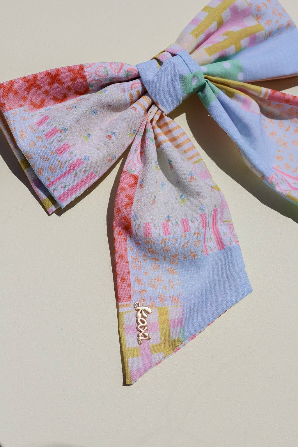 Patchwork Mini Hair Bow Clip