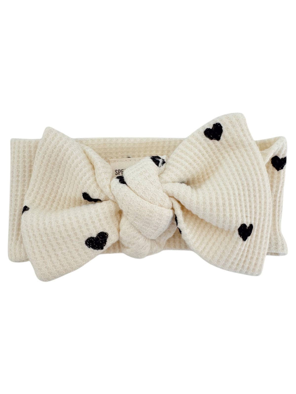 Organic Waffle Knot Bow, Black Heart