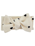 Organic Waffle Knot Bow, Black Heart
