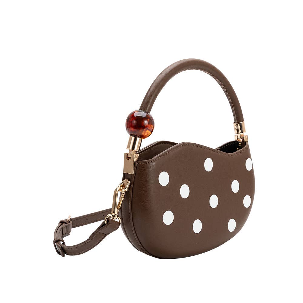 Jessie Chocolate Polka Dot HandBag