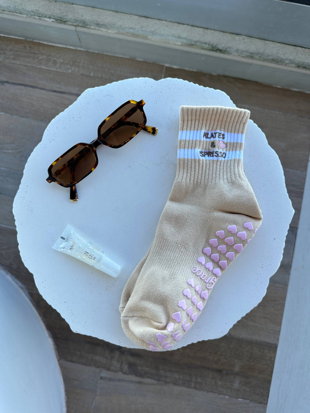 Pilates & Espresso Grip Socks