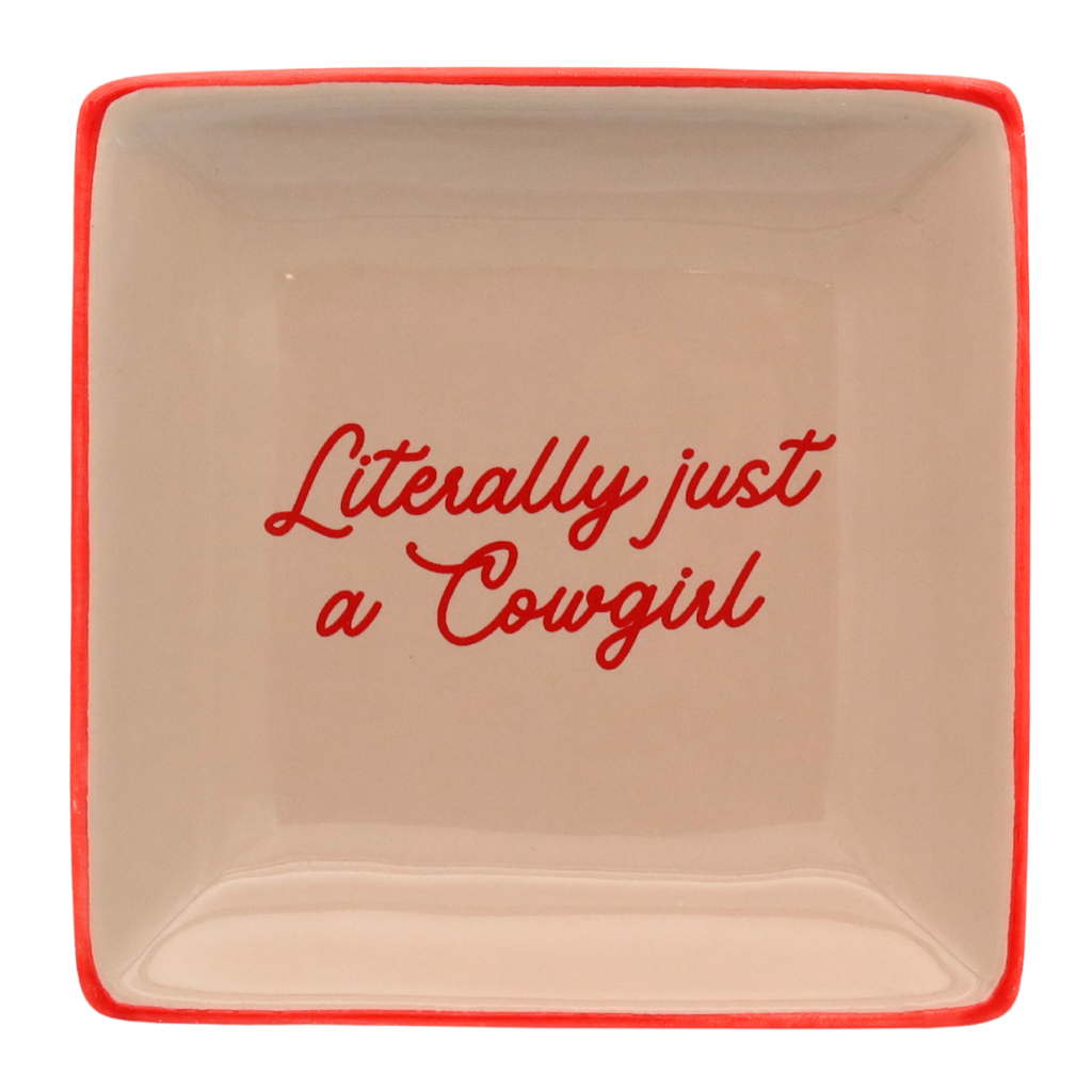 Just A Cowgirl Square Trinket Tray