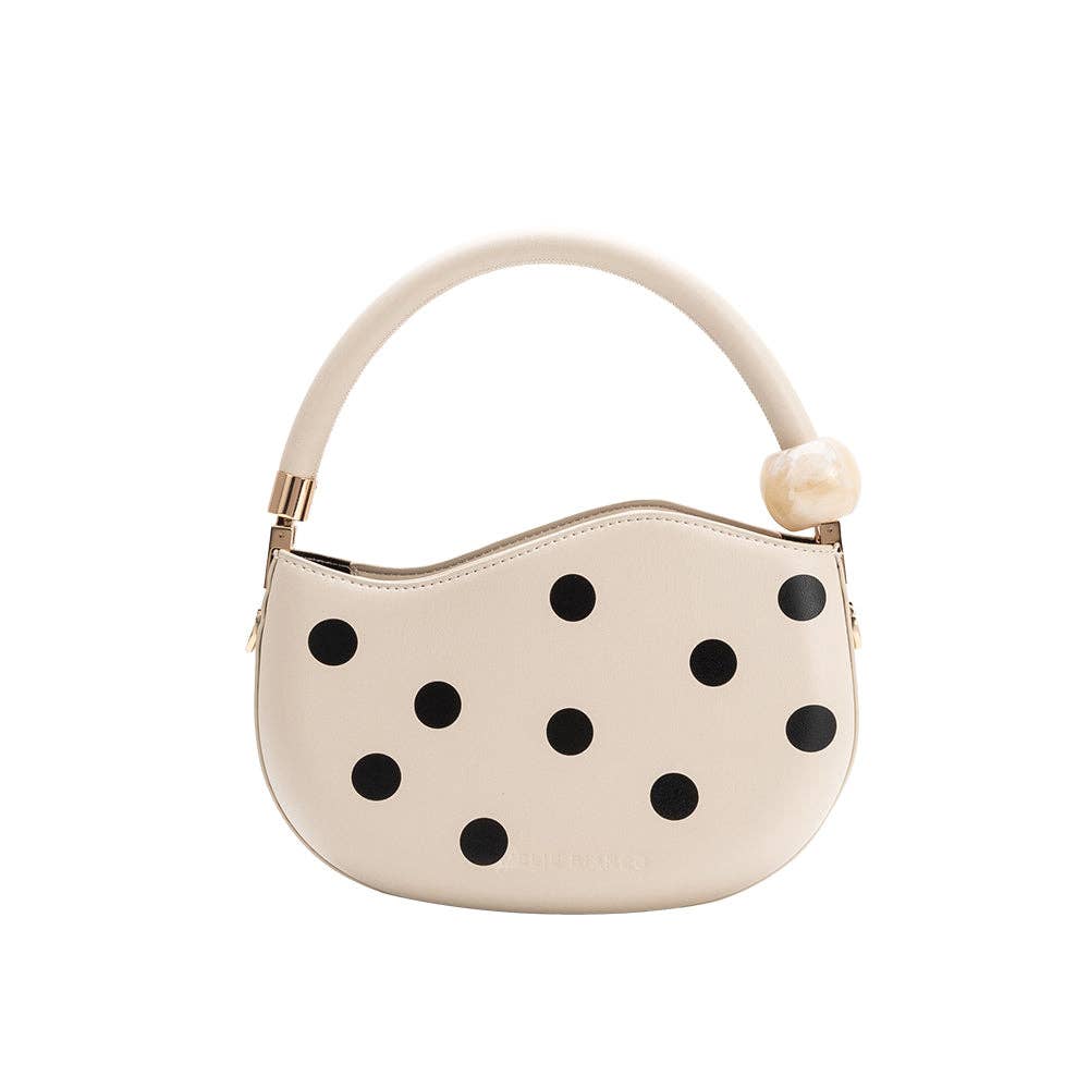 Jessie White Polka Dot Hand Bag