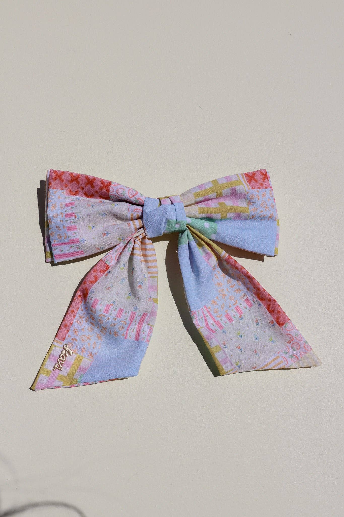 Patchwork Mini Hair Bow Clip