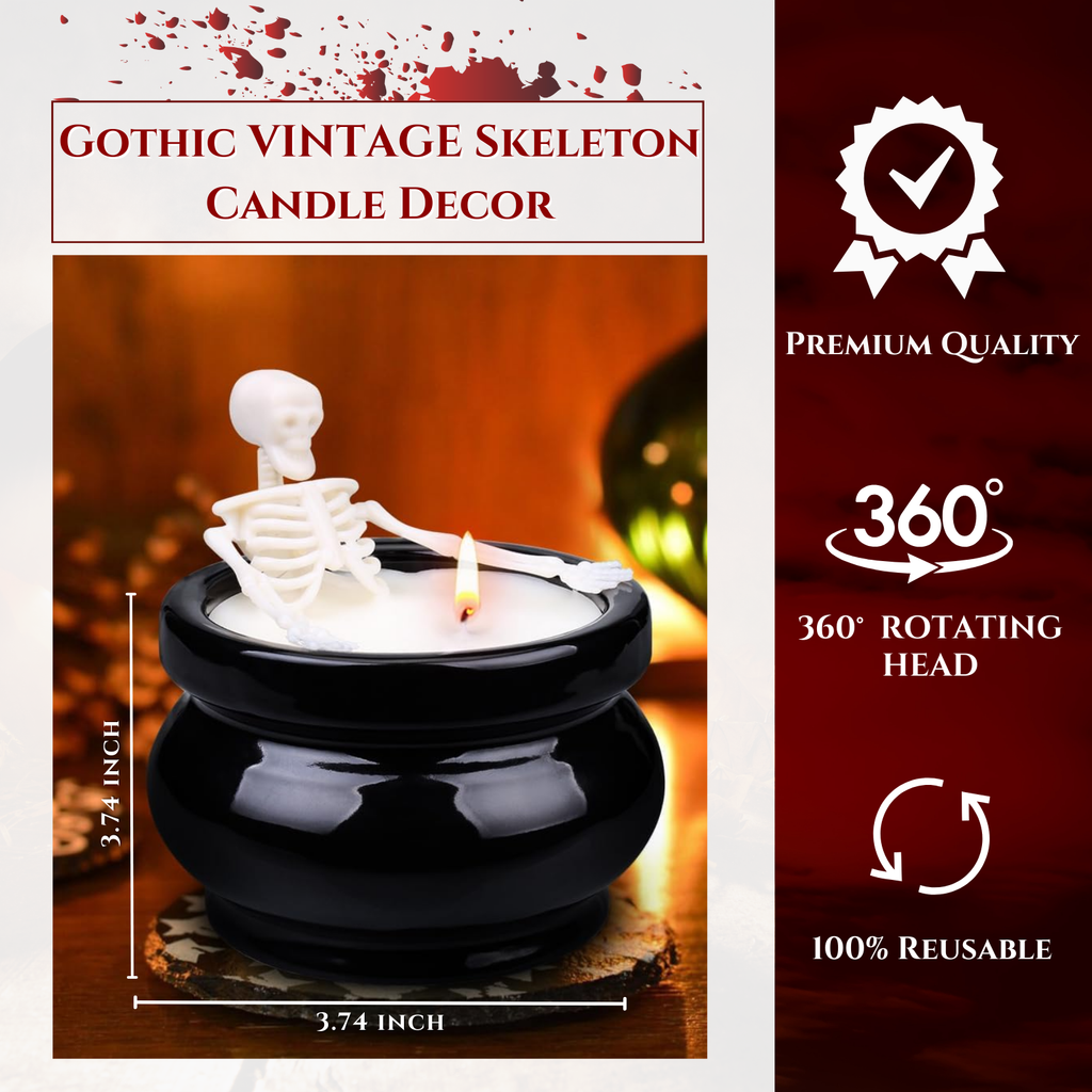 Halloween Skeleton Skull Candle