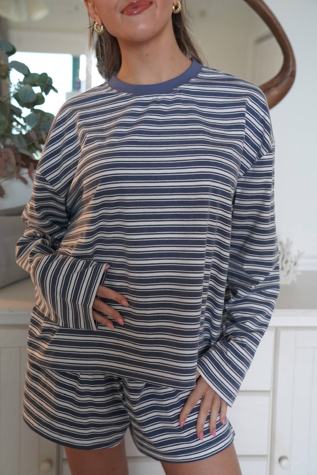 Bobby Striped Loungewear Long Sleeve Top