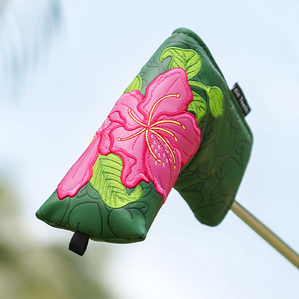 Dark Green Azaleas Putter Blade Mallet DF3 Golf Head Cover