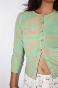 Striped Button Front Cardigan
