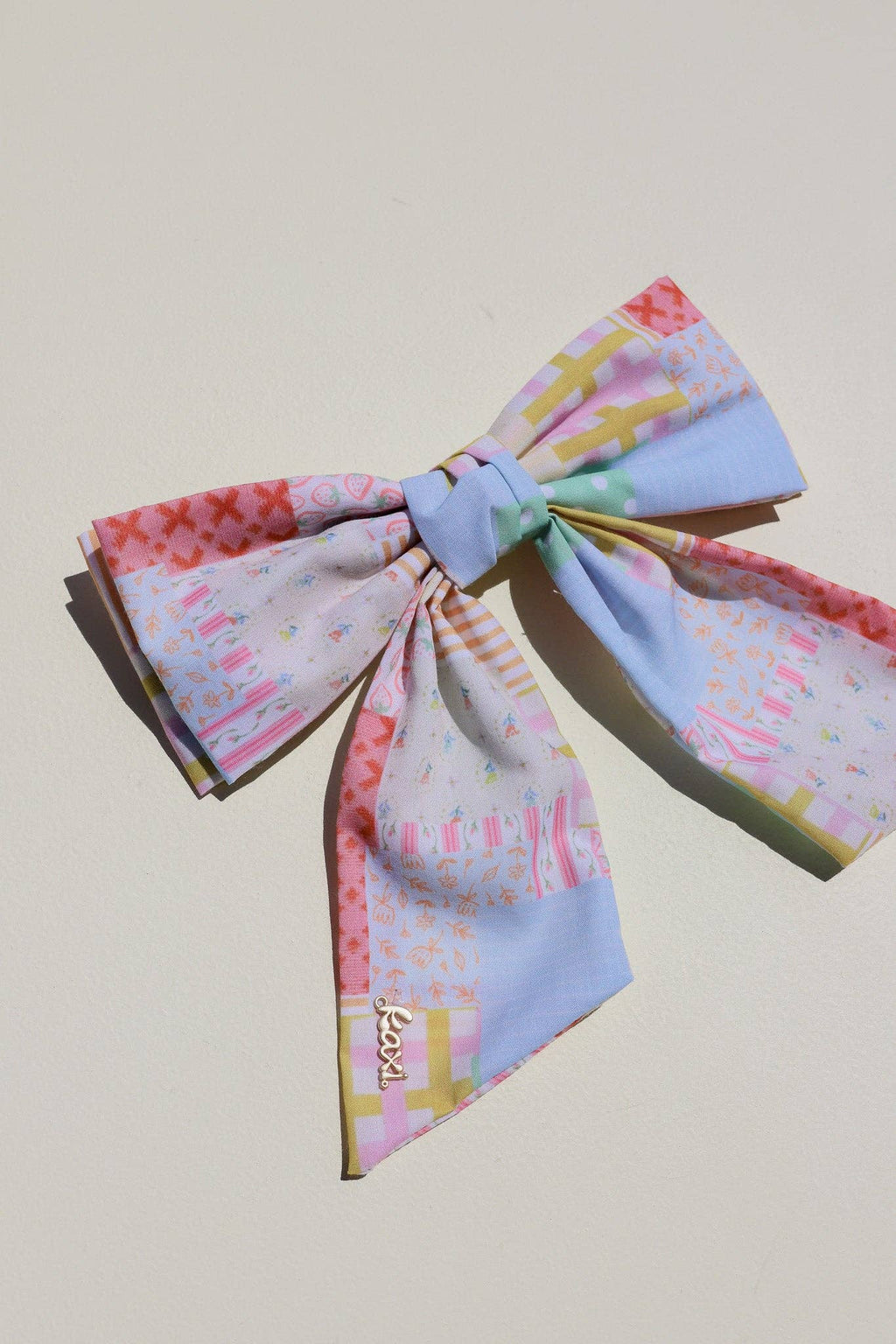 Patchwork Mini Hair Bow Clip