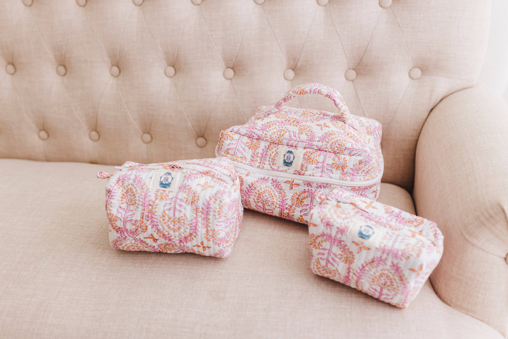 Dahlia Quilted Cosmetic Bags | Set of 3