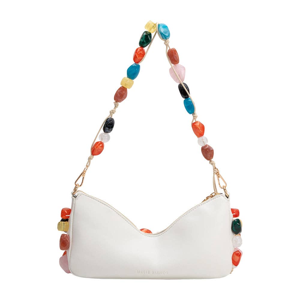 Rhodes Ivory Vegan Leather Shoulder Bag