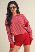 Sassy Striped Cutout Back Top