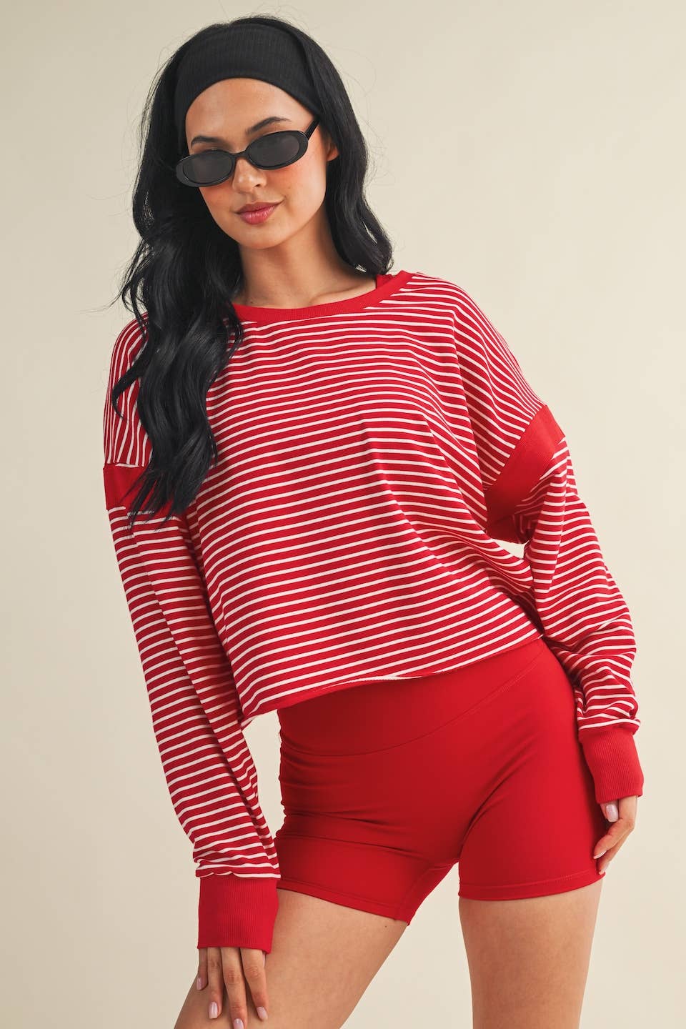Sassy Striped Cutout Back Top