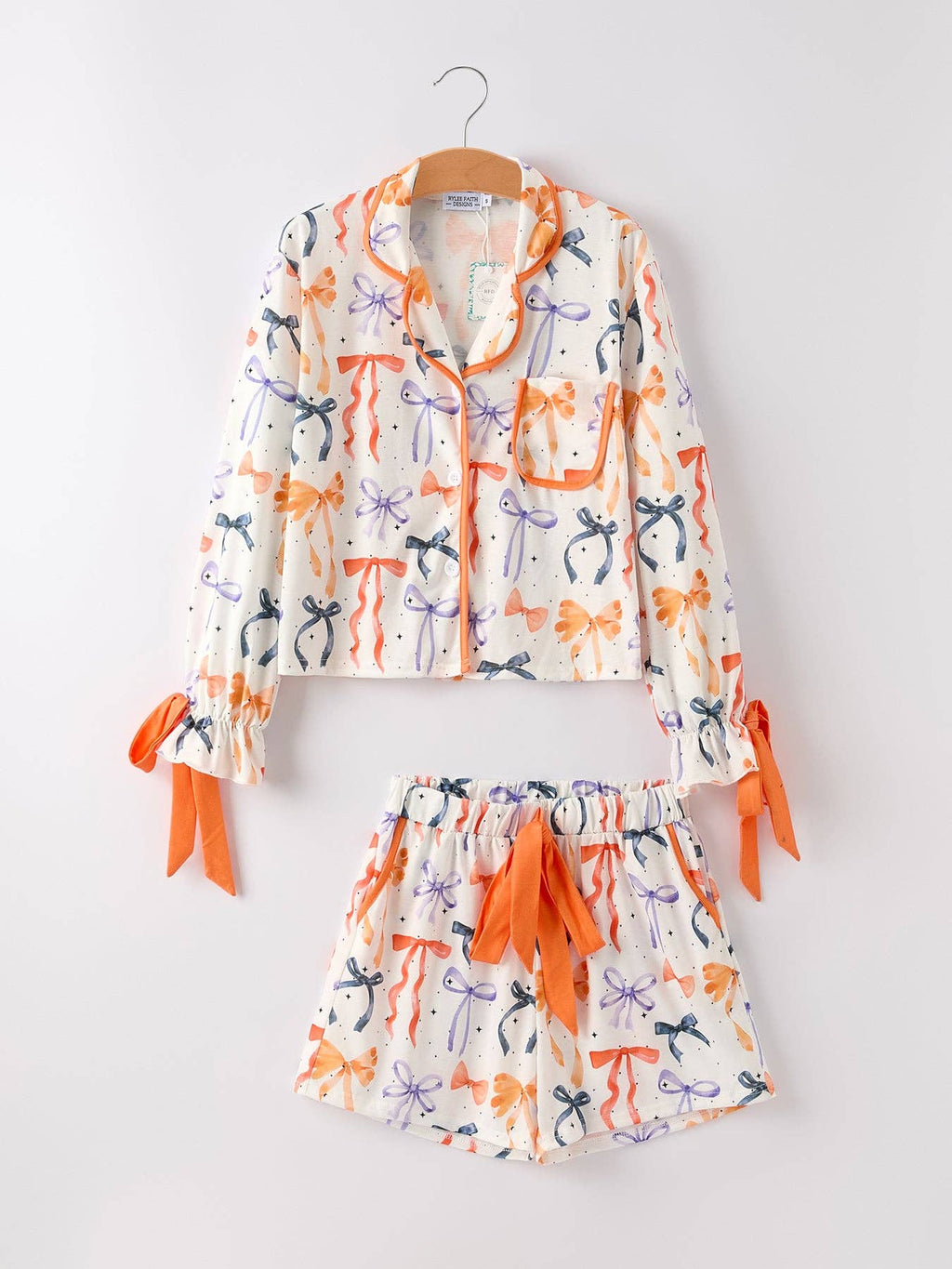 Halloween Mommy and Me Bow Print Pajama Set - Mom