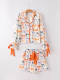 Halloween Mommy and Me Bow Print Pajama Set - Mom