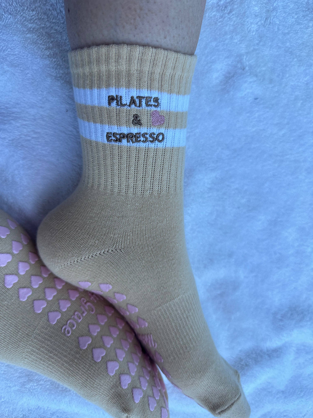 Pilates & Espresso Grip Socks