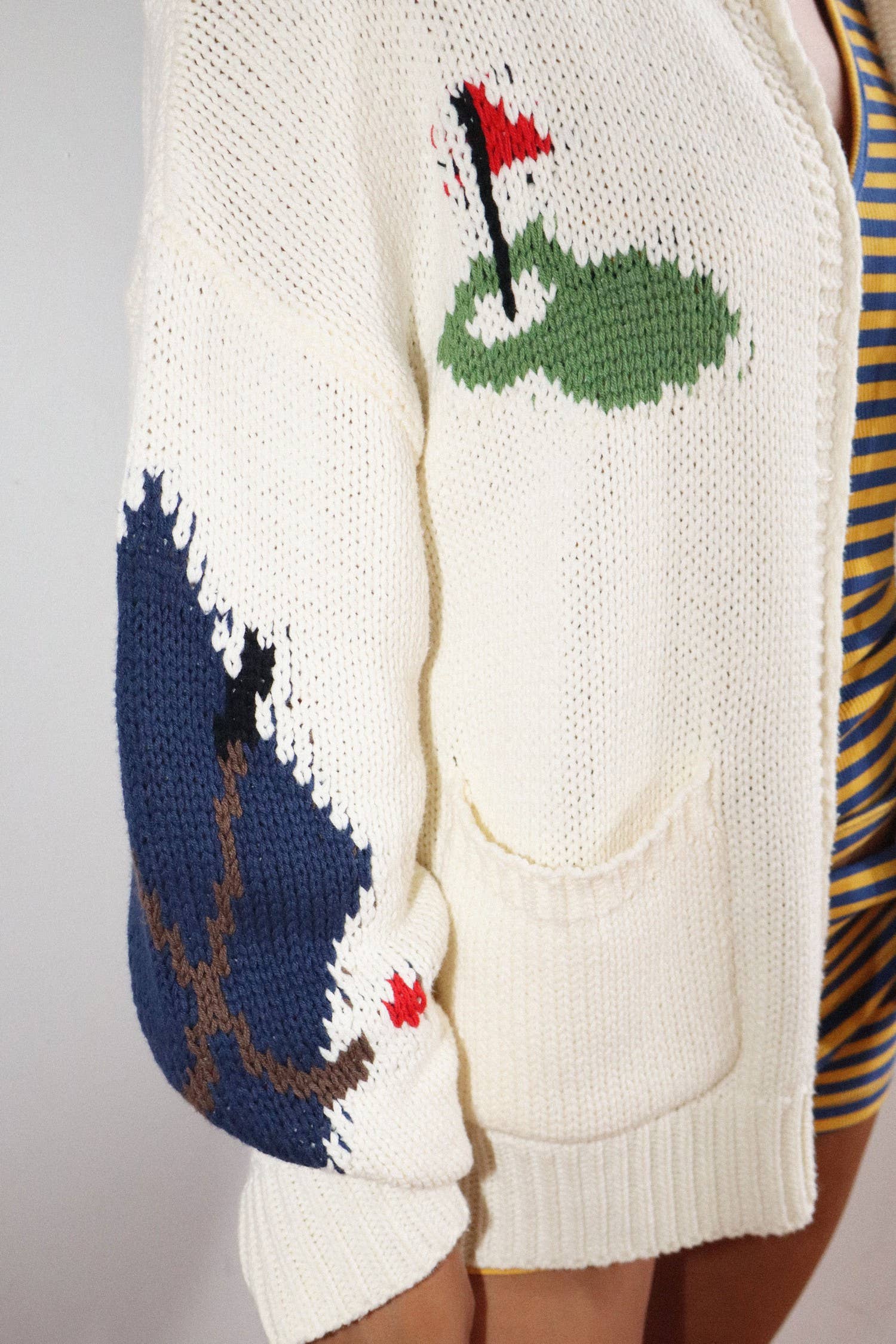 Golf Intarsia Zip Sweater