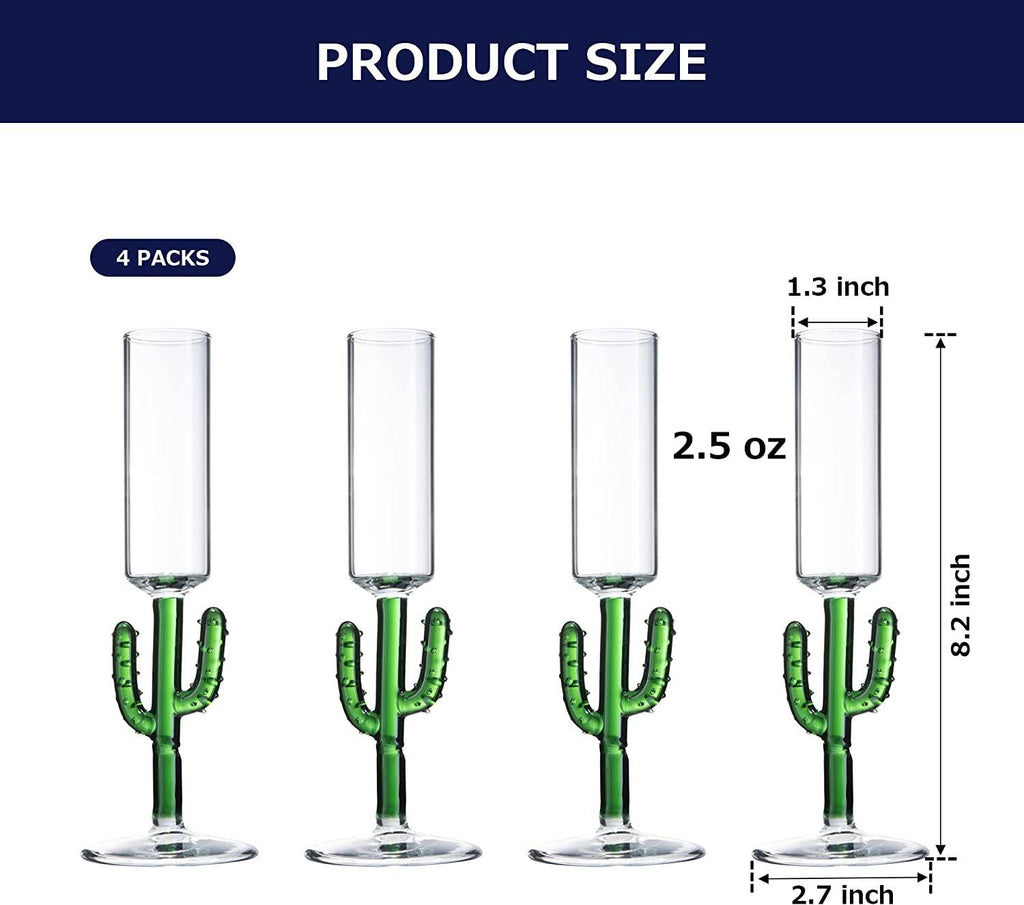 Cactus Glasses 75 ML Set of 4