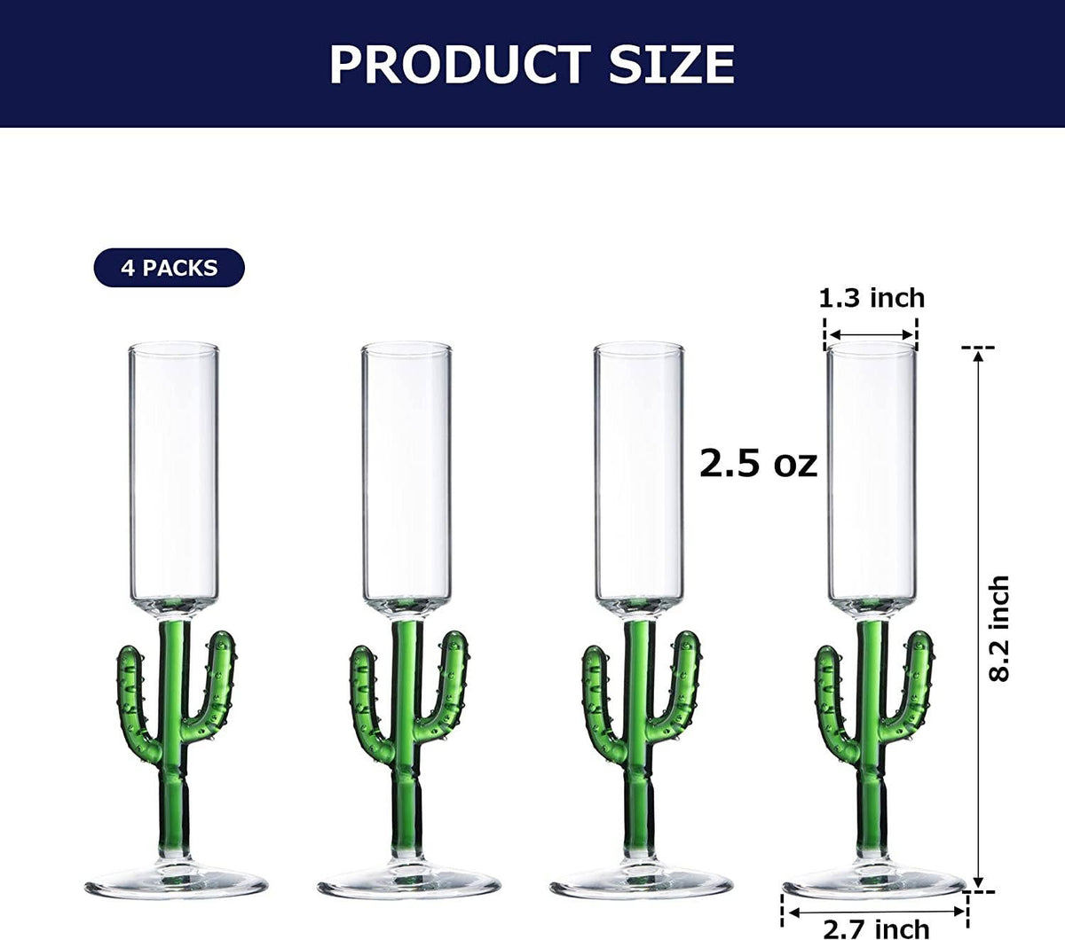 Cactus Glasses 75 ML Set of 4