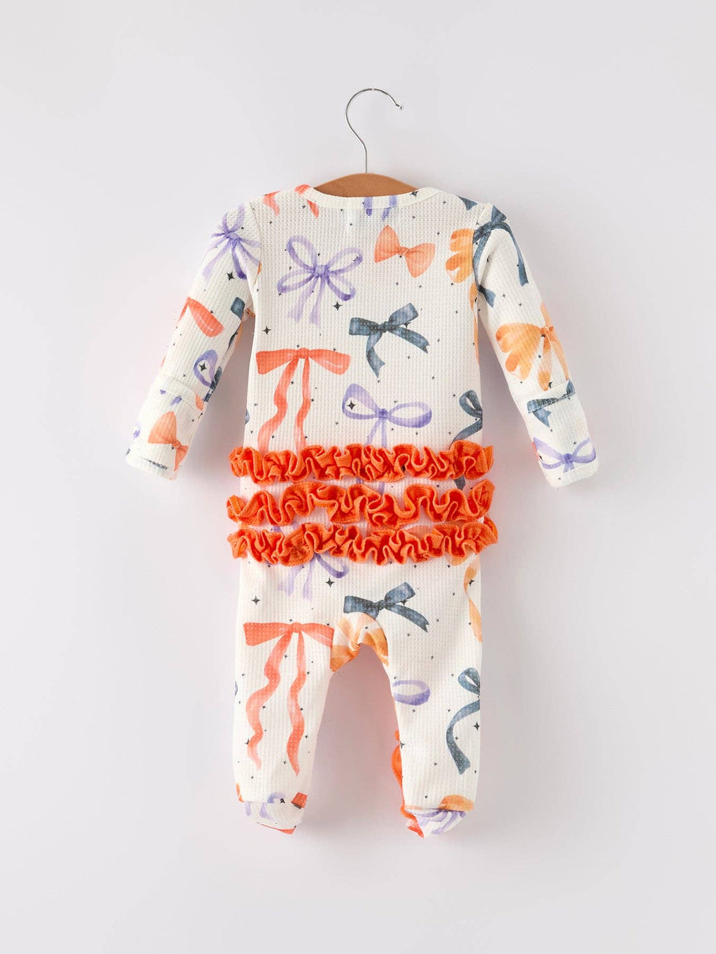 Halloween Mommy and Me Bow Print Pajama Baby Romper