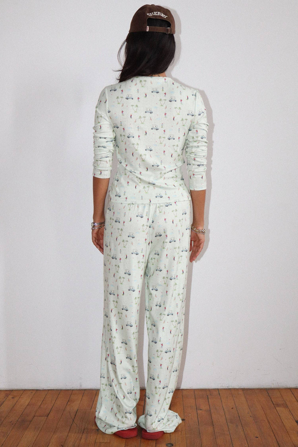 Golf Print Button Cardigan