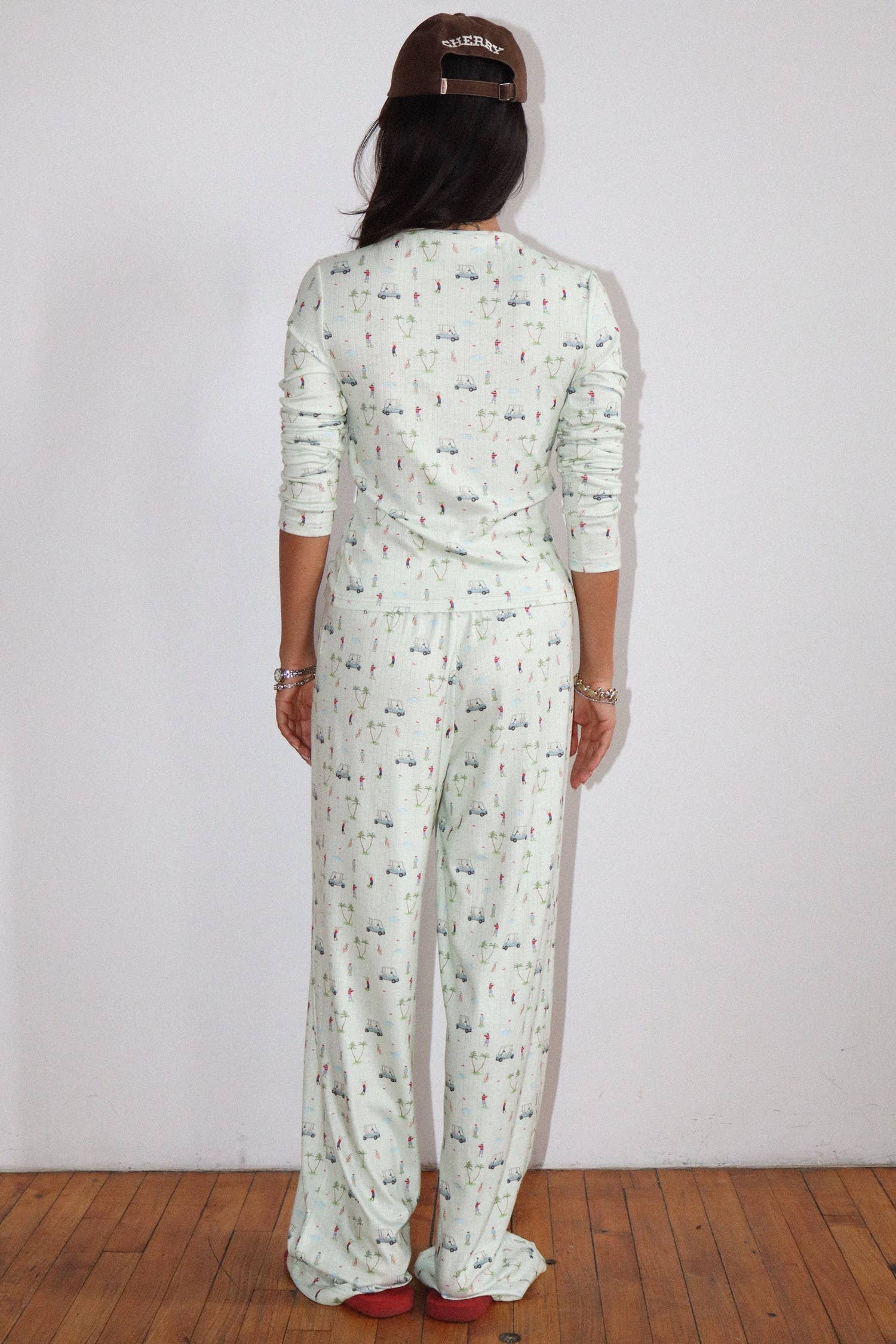 Golf Print Button Cardigan