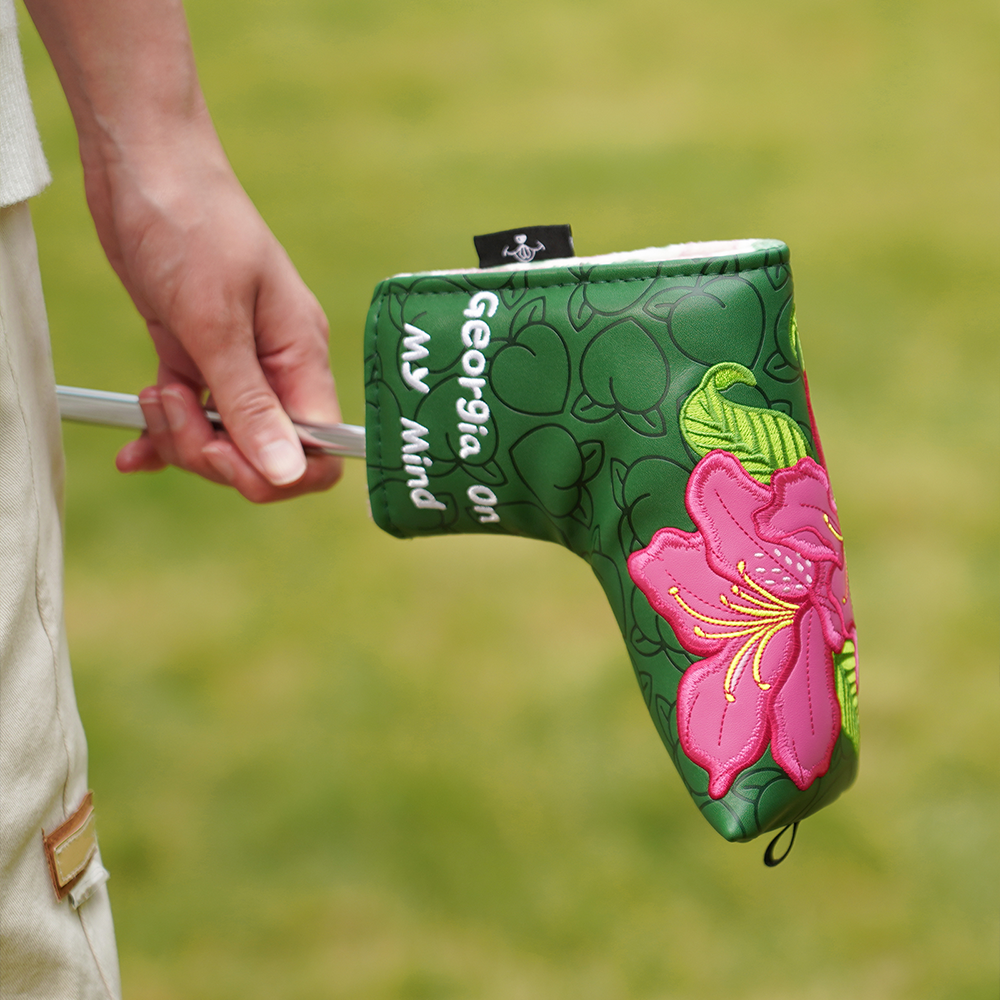 Dark Green Azaleas Putter Blade Mallet DF3 Golf Head Cover