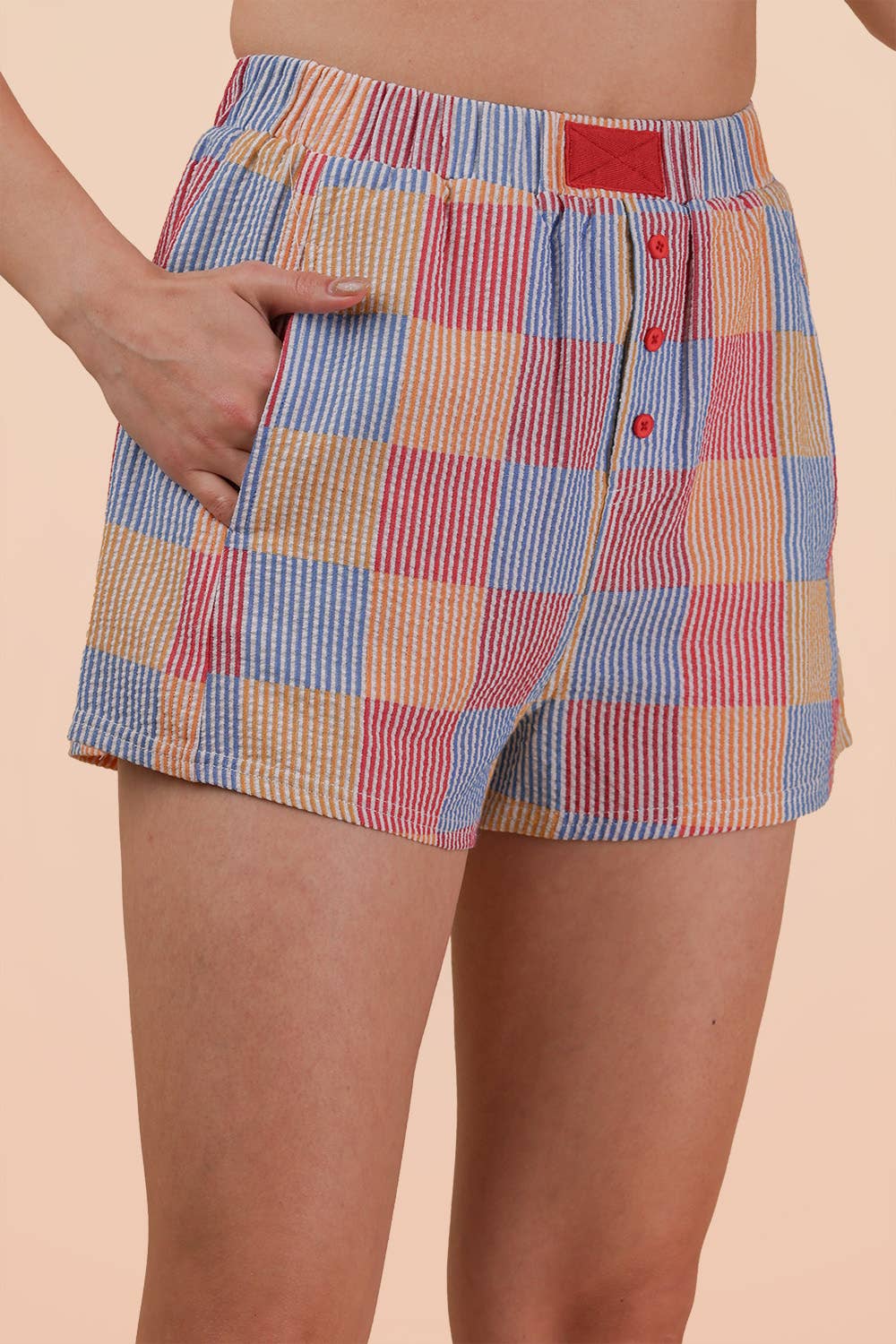 Checkered and Striped Shorts