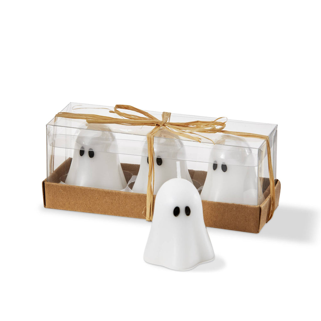 Ghost Mini White Paraffin Wax Candles Set of 3