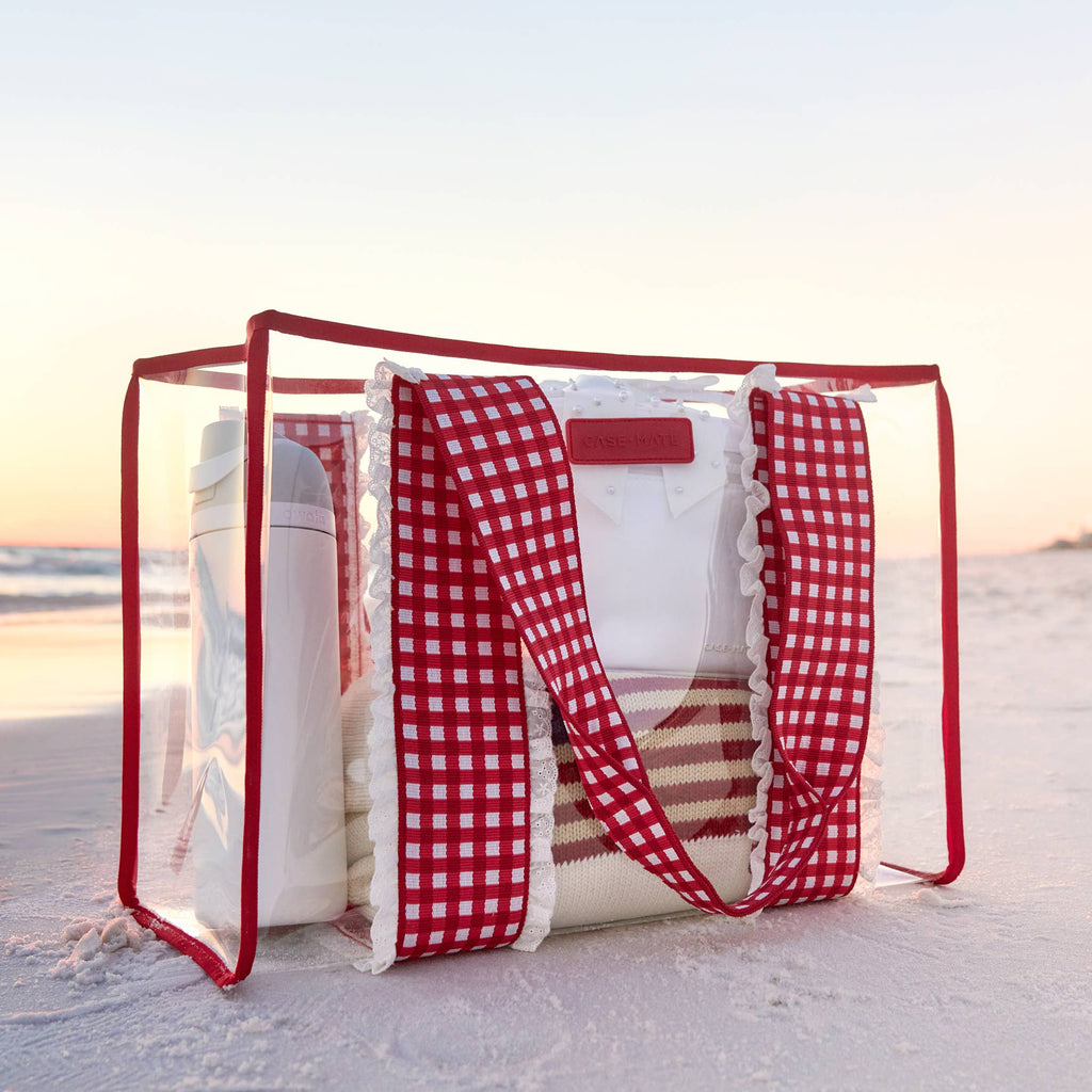 Cherry Gingham Jelly Tote Bag