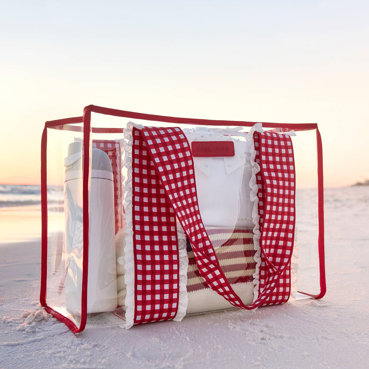 Cherry Gingham Jelly Tote Bag